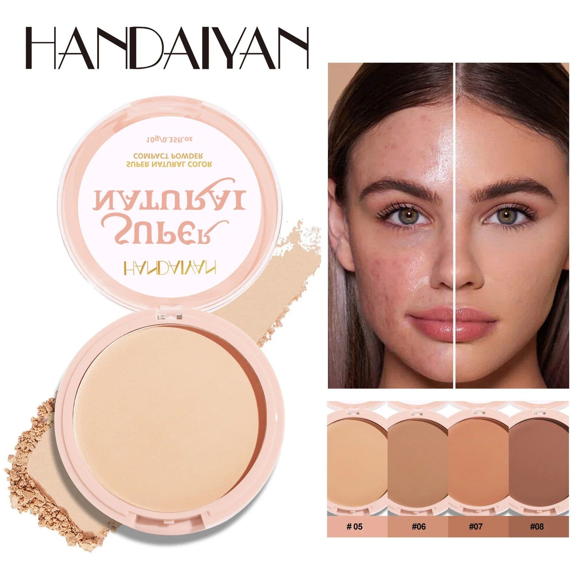image-8 Color Matte Face Pressed Powder 24 Hours Oil Control Natural Setting