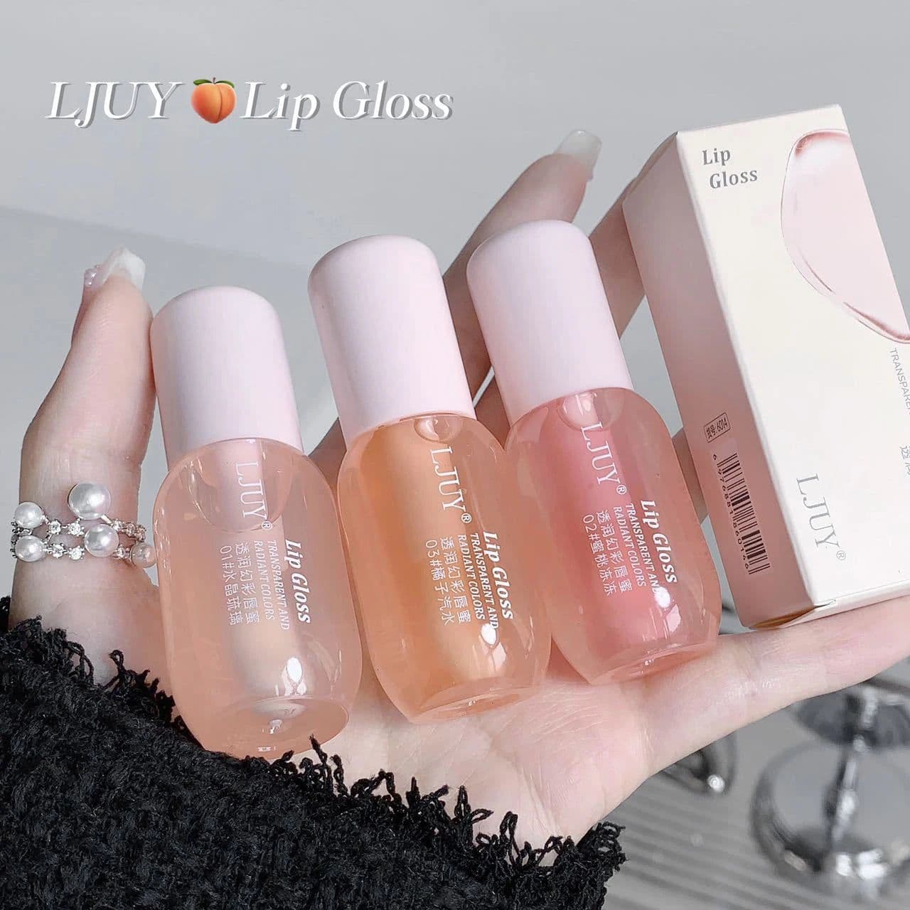 image-Fruit Crystal Jelly Lip Oil Hydrating Transparent Glass Lip Gloss