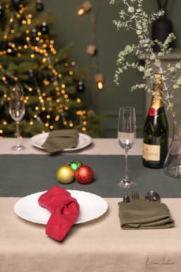 image-Christmas Greyish Green Dining Table Runner