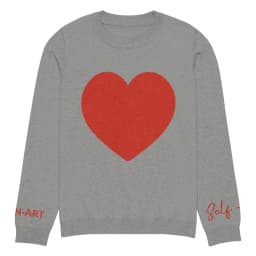 image-Heart - Knitted crew neck sweater GREY | crew neck knitted sweater