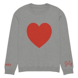 image-Heart - Knitted crew neck sweater GREY | crew neck knitted sweater