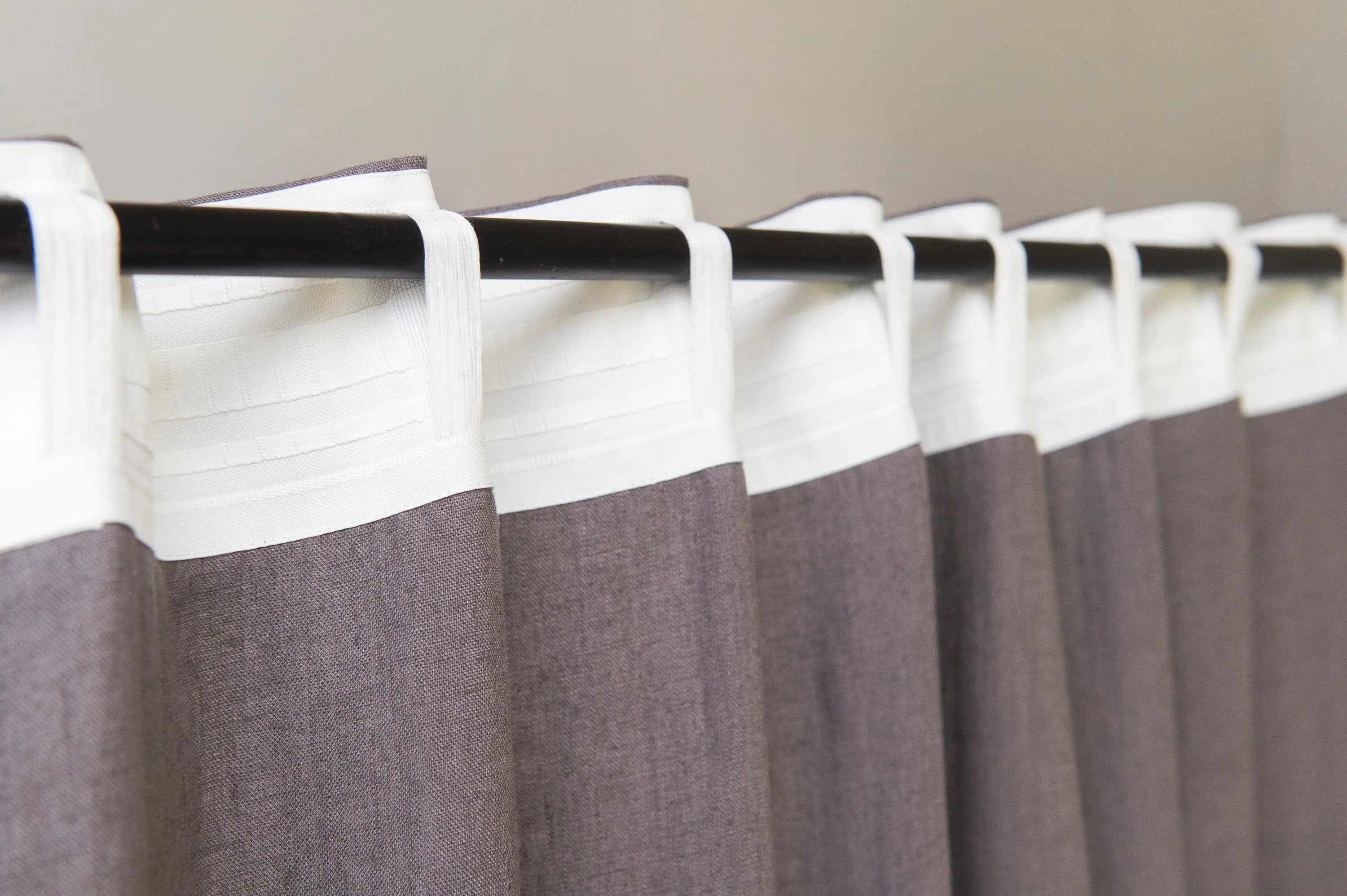 image-Pastel Plum linen curtain with multifunctional heading tape