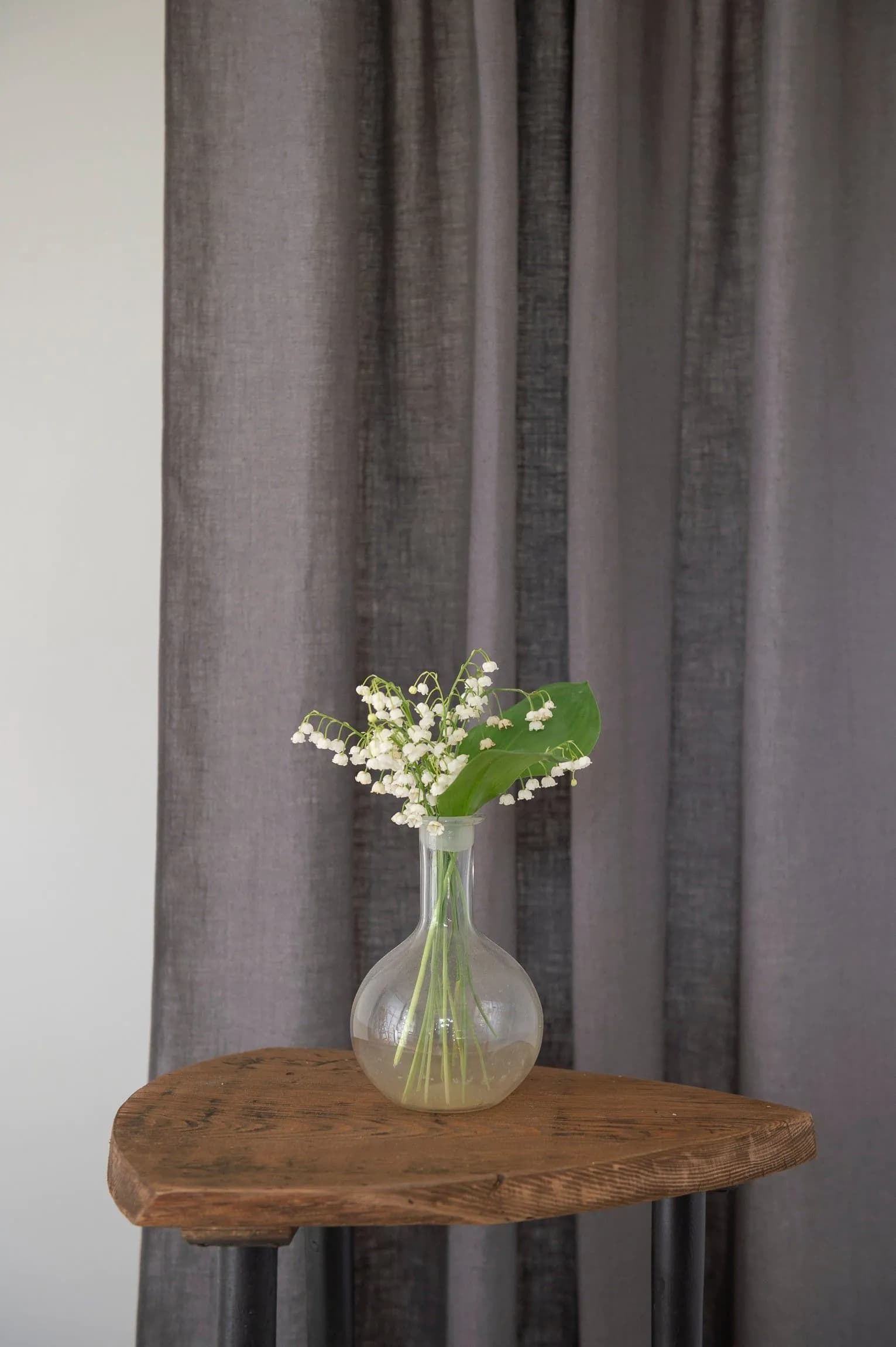 image-Pastel Plum linen curtain with multifunctional heading tape