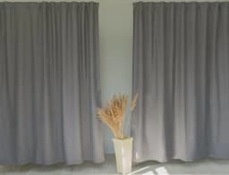 image-Pastel Plum linen curtain with multifunctional heading tape