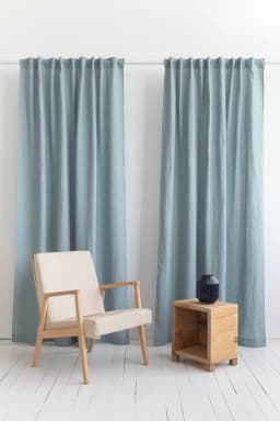 image-Pastel Plum linen curtain with multifunctional heading tape