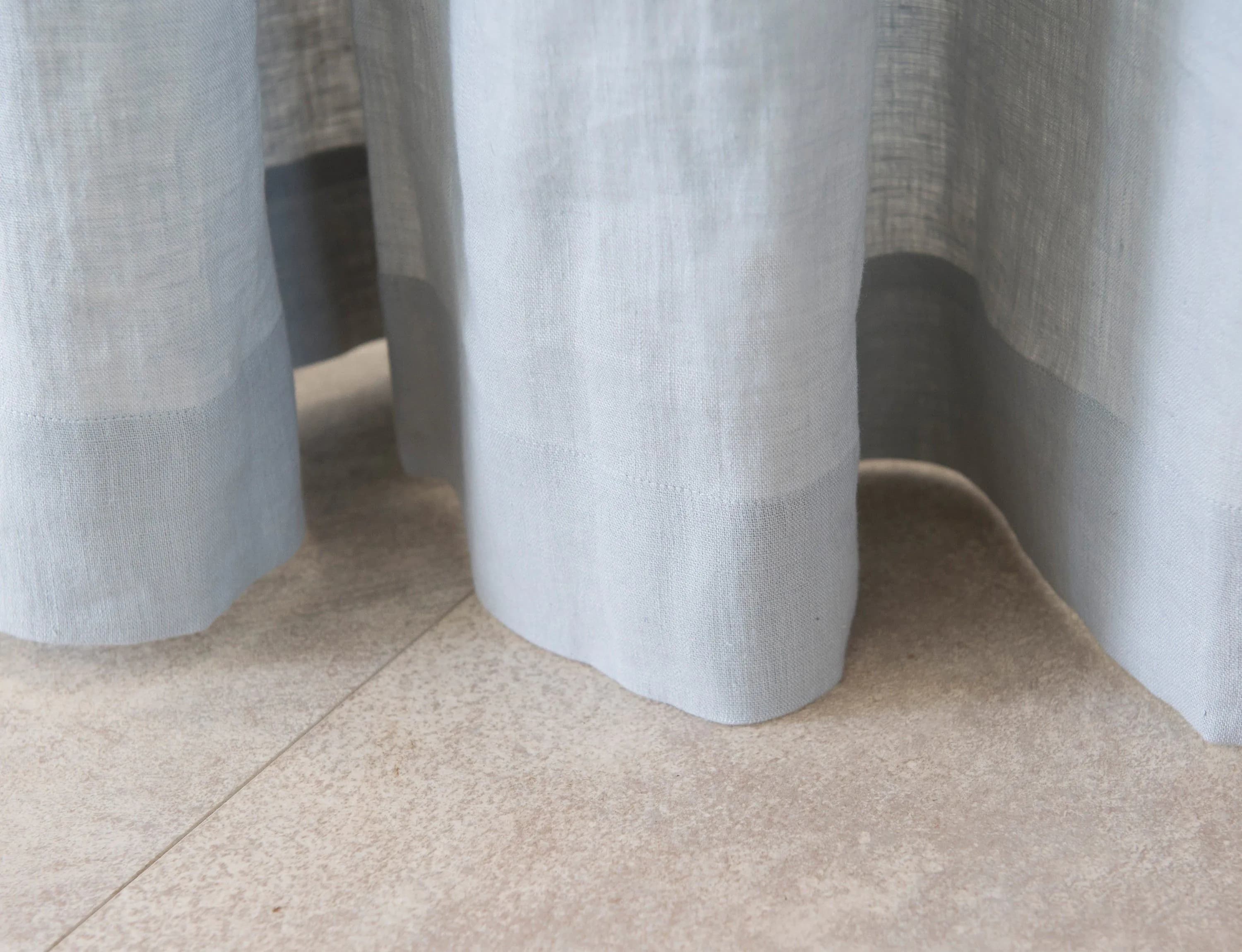 image-Pastel Plum linen curtain with multifunctional heading tape