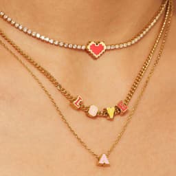 image-Female With Hearts Rainbow Letter Collarbone Necklace