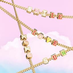 image-Female With Hearts Rainbow Letter Collarbone Necklace