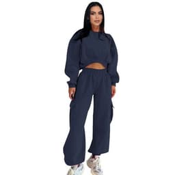 image-European And American Autumn New Round Neck High Waist Sweater Pocket