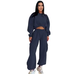 image-European And American Autumn New Round Neck High Waist Sweater Pocket