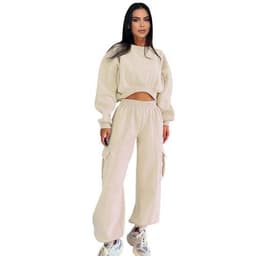 image-European And American Autumn New Round Neck High Waist Sweater Pocket