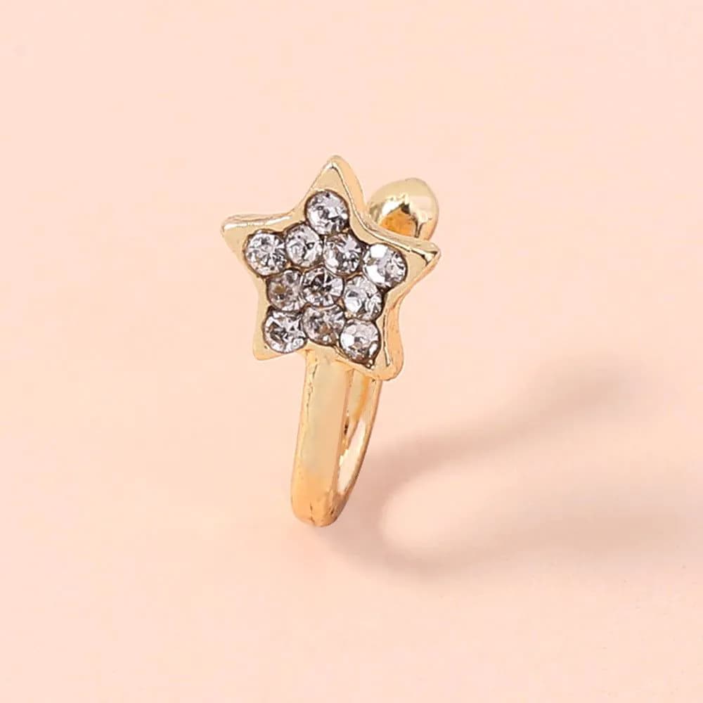 image-Pentagram Nose Exaggerated Piercing Fake Nose Ring Niche