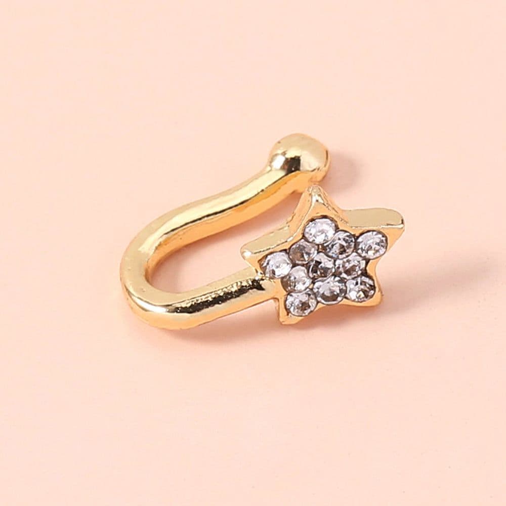 image-Pentagram Nose Exaggerated Piercing Fake Nose Ring Niche