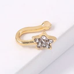 image-Pentagram Nose Exaggerated Piercing Fake Nose Ring Niche