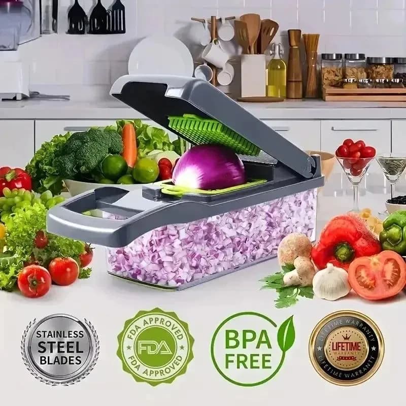 image-14/16 in 1 Multifunctional Vegetable Chopper Grate Food Handle Food