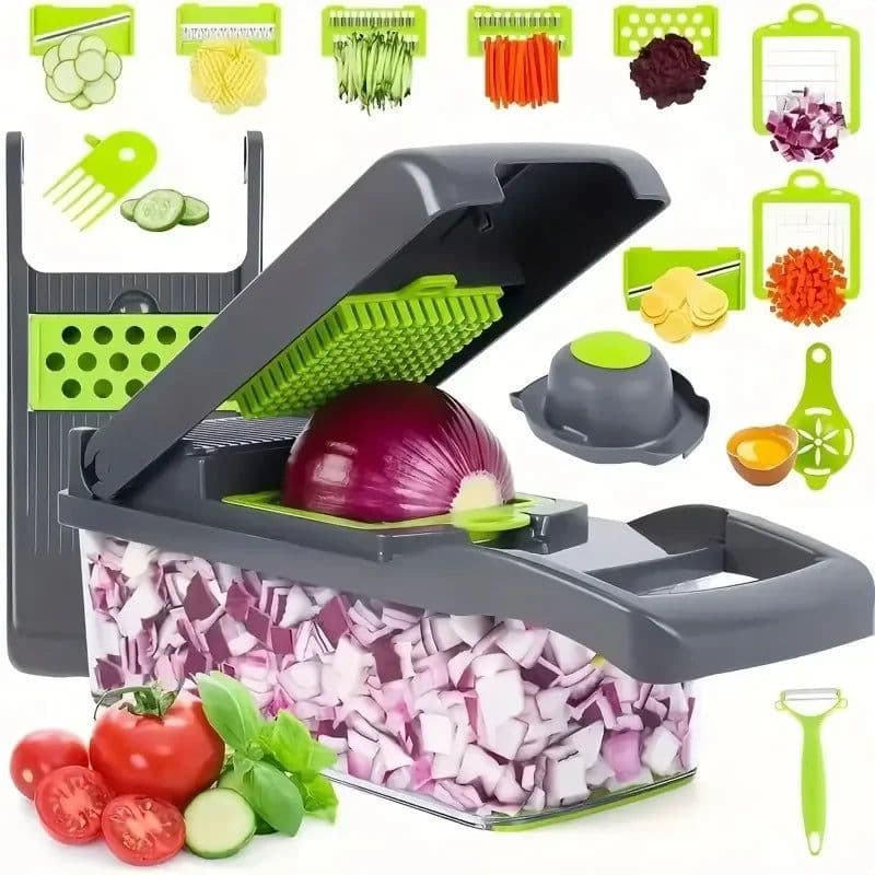 image-14/16 in 1 Multifunctional Vegetable Chopper Grate Food Handle Food