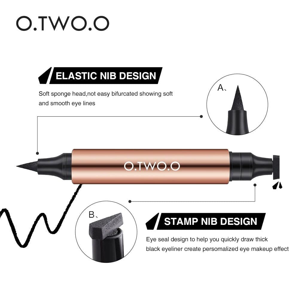 image-O.TWO.O Eyeliner Stamp Black Liquid Eyeliner Pen Waterproof Fast Dry