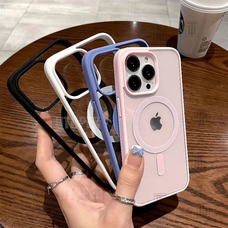 image-Pink Transparent Acrylic Case for iPhone 17 Air 16 15 14 13 12 11 Pro