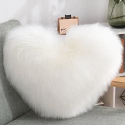 image-Throw Pillows Heart Shape Long Plush Fluffy Shaggy Cushion Cover Sofa