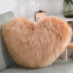 image-Throw Pillows Heart Shape Long Plush Fluffy Shaggy Cushion Cover Sofa