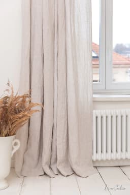 image-Natural light linen curtain with rod pocket