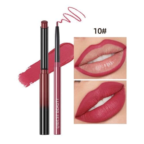 image-QIBEST Lipstick Pencil Waterproof Sexy Red Nude Purple Matte Tint