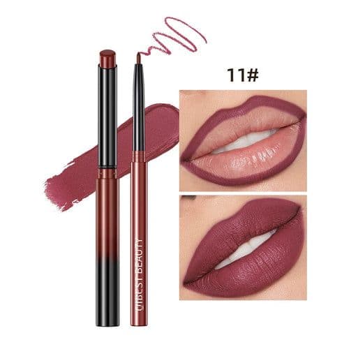 image-QIBEST Lipstick Pencil Waterproof Sexy Red Nude Purple Matte Tint