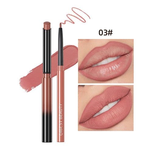 image-QIBEST Lipstick Pencil Waterproof Sexy Red Nude Purple Matte Tint