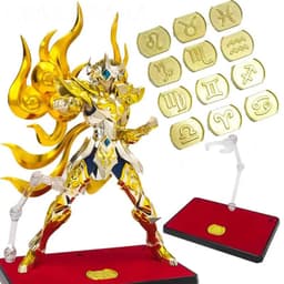image-Saint Seiya Soul of Gold EX Stand with Metal Badge for Action Figurines