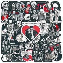 image-GOGOTU Gothic Skeleton Love Stickers - Waterproof Graffiti Decals Pack