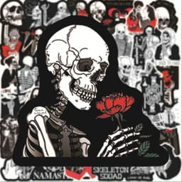 image-GOGOTU Gothic Skeleton Love Stickers - Waterproof Graffiti Decals Pack