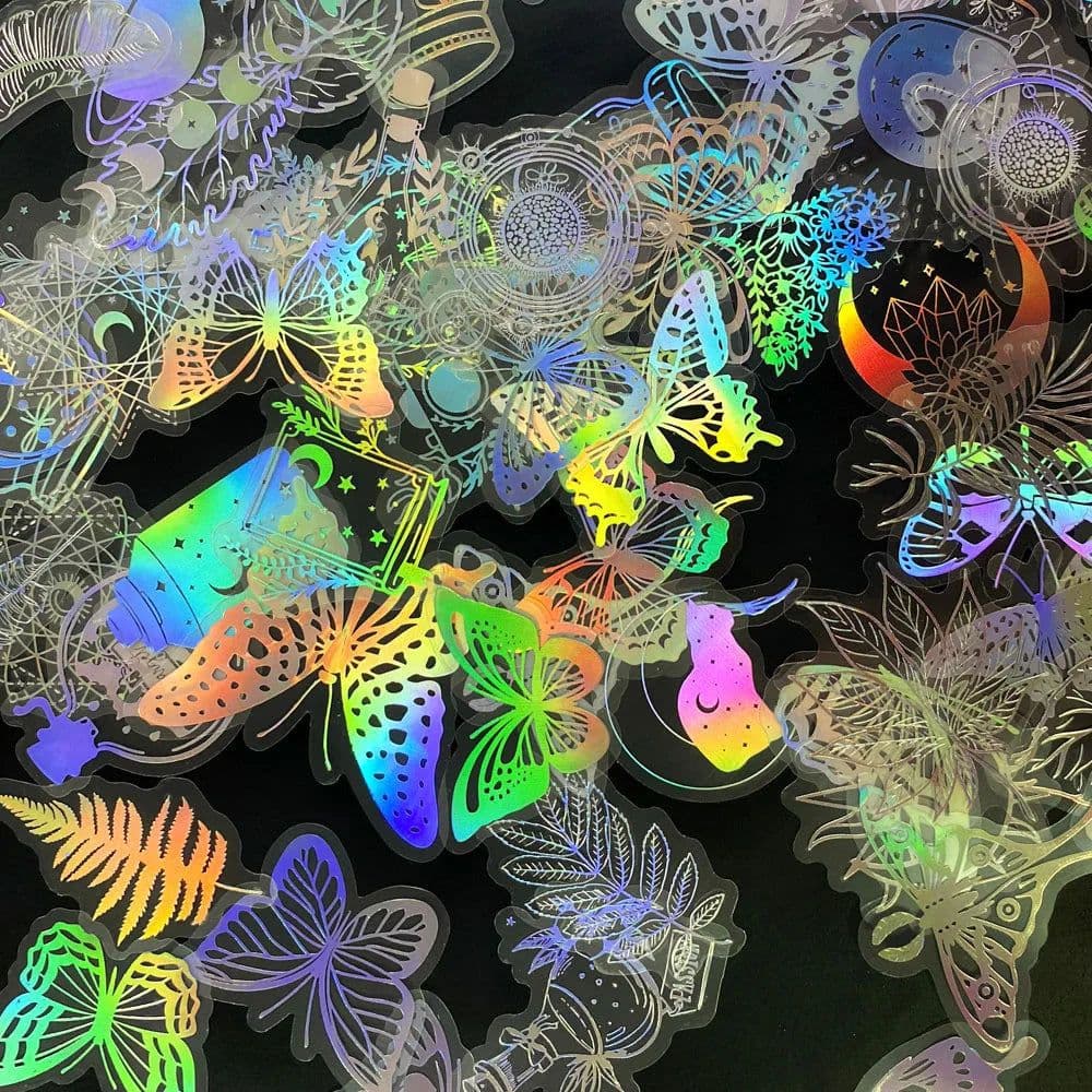 image-GOGOTU Holographic Butterfly Stickers - Waterproof Aesthetic DIY Decor