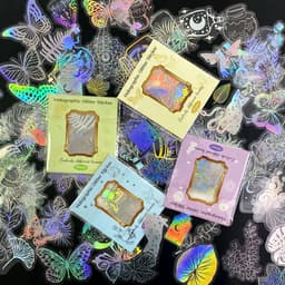 image-GOGOTU Holographic Butterfly Stickers - Waterproof Aesthetic DIY Decor