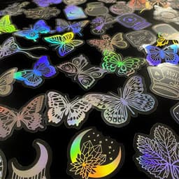 image-GOGOTU Holographic Butterfly Stickers - Waterproof Aesthetic DIY Decor