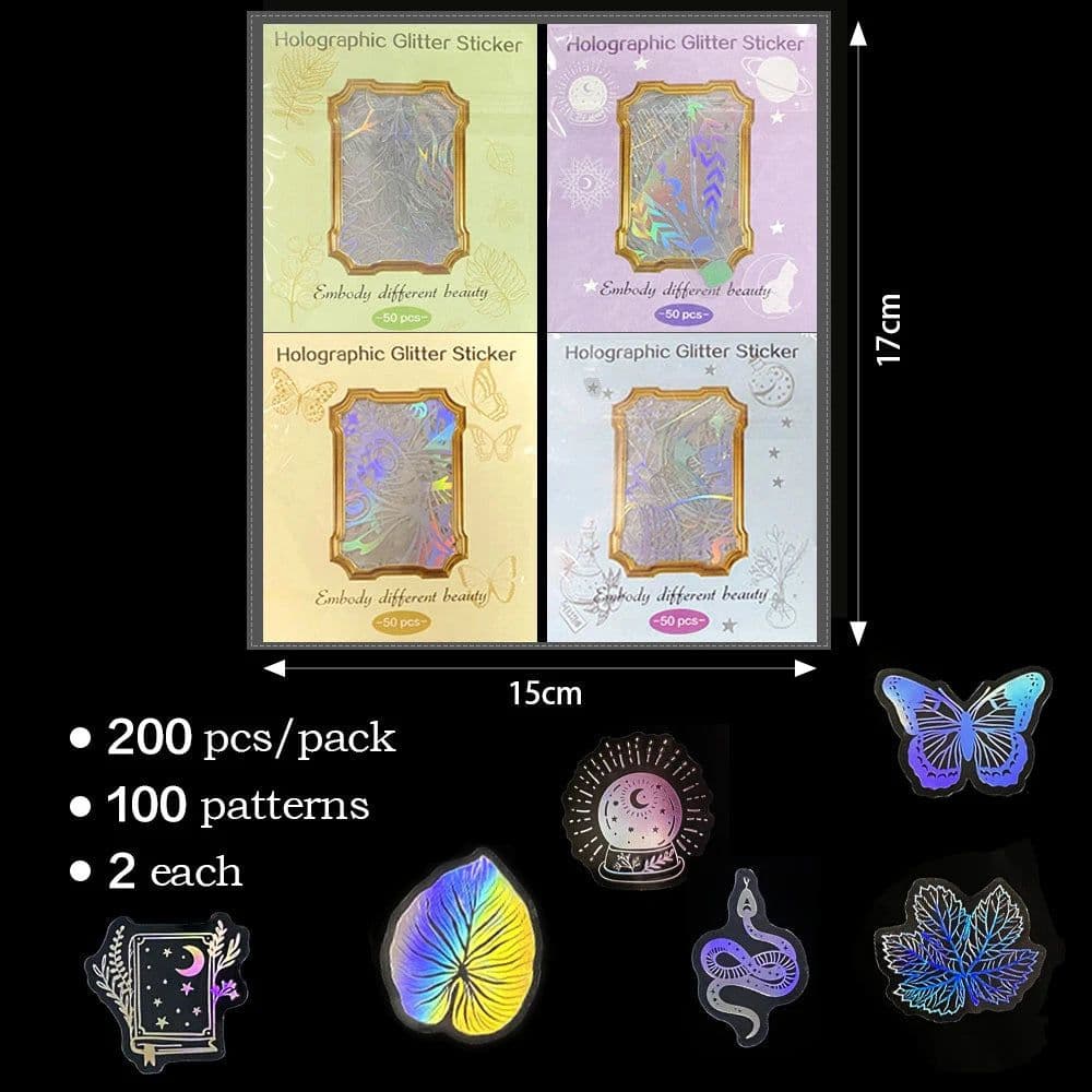image-GOGOTU Holographic Butterfly Stickers - Waterproof Aesthetic DIY Decor