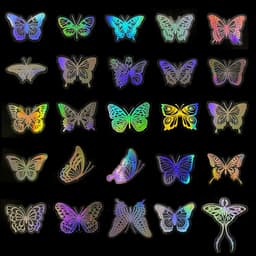 image-GOGOTU Holographic Butterfly Stickers - Waterproof Aesthetic DIY Decor