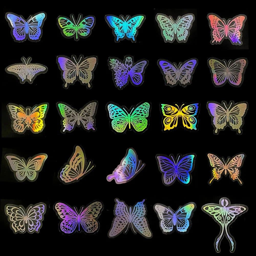 image-GOGOTU Holographic Butterfly Stickers - Waterproof Aesthetic DIY Decor