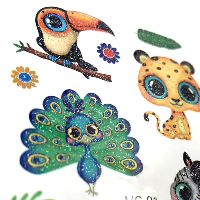 image-Monssjay Colorful Glitter Tattoo Stickers - Creative Fun for All Ages