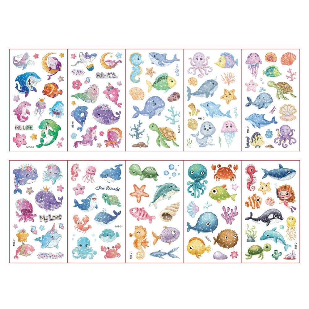 image-Monssjay Colorful Glitter Tattoo Stickers - Creative Fun for All Ages