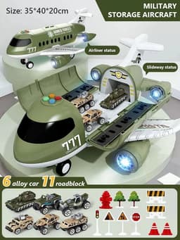 image-CONUSEA Educational Airplane Toy with Mini Cars for Kids' Fun & Learning