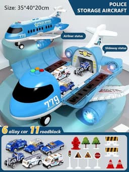 image-CONUSEA Educational Airplane Toy with Mini Cars for Kids' Fun & Learning