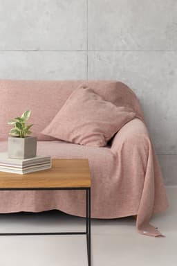 image-Melange Burgundy linen couch cover
