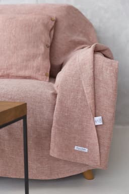 image-Melange Burgundy linen couch cover