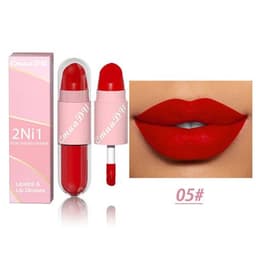 image-18 Colors 2 in 1 Matte Lipstick Liquid Purple Lip Glaze Double Head