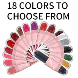 image-18 Colors 2 in 1 Matte Lipstick Liquid Purple Lip Glaze Double Head