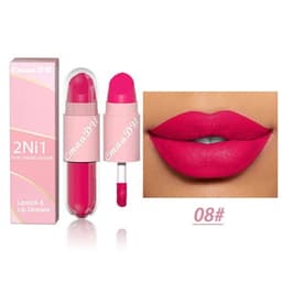 image-18 Colors 2 in 1 Matte Lipstick Liquid Purple Lip Glaze Double Head