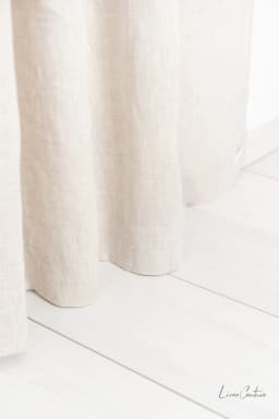 image-Natural Light linen curtain panel with rod pocket