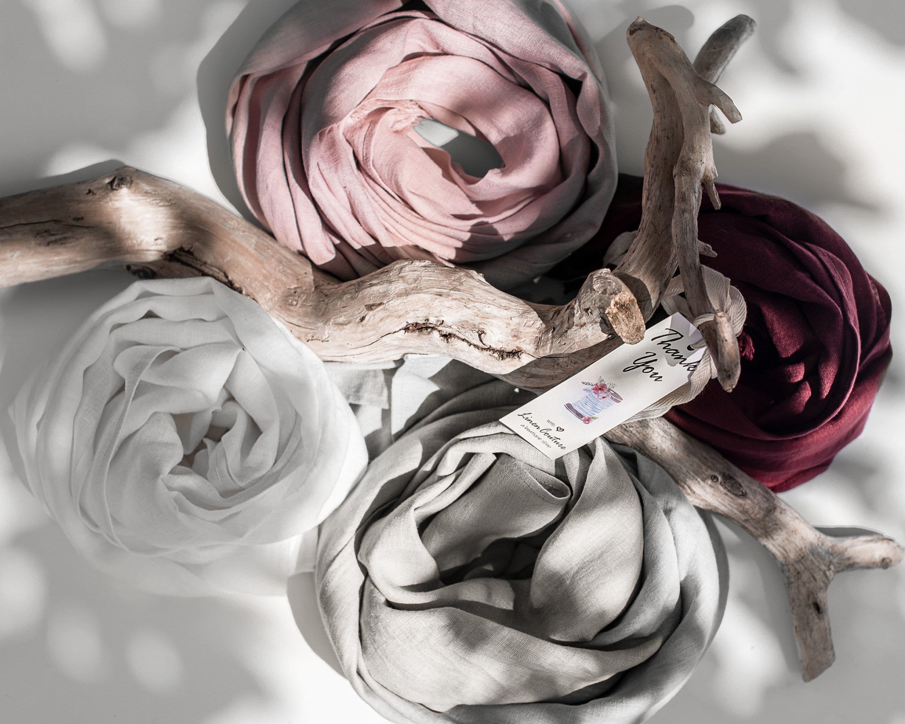 image-Snow White linen scarf