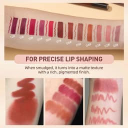 image-QIBEST 2pcs Lipstick Lipliner Pen Set Matte Velvet Lip Liner Pencil