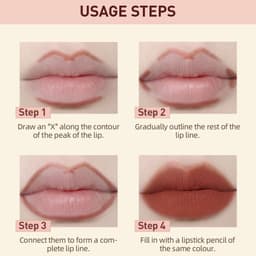 image-QIBEST 2pcs Lipstick Lipliner Pen Set Matte Velvet Lip Liner Pencil